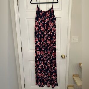 Pink blush plus size maternity maxi dress